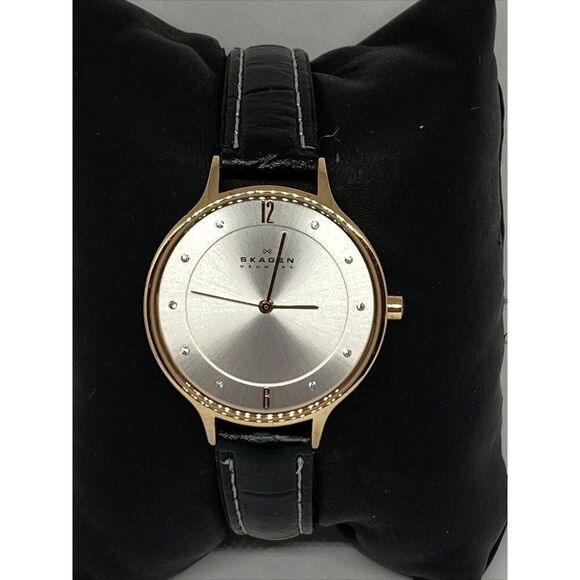 Skagen Anita SKW2151 Women\'s Black Leather Analog Dial Quartz Wrist Watch JK591 main image 9